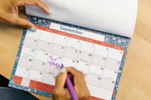 Time management calendar