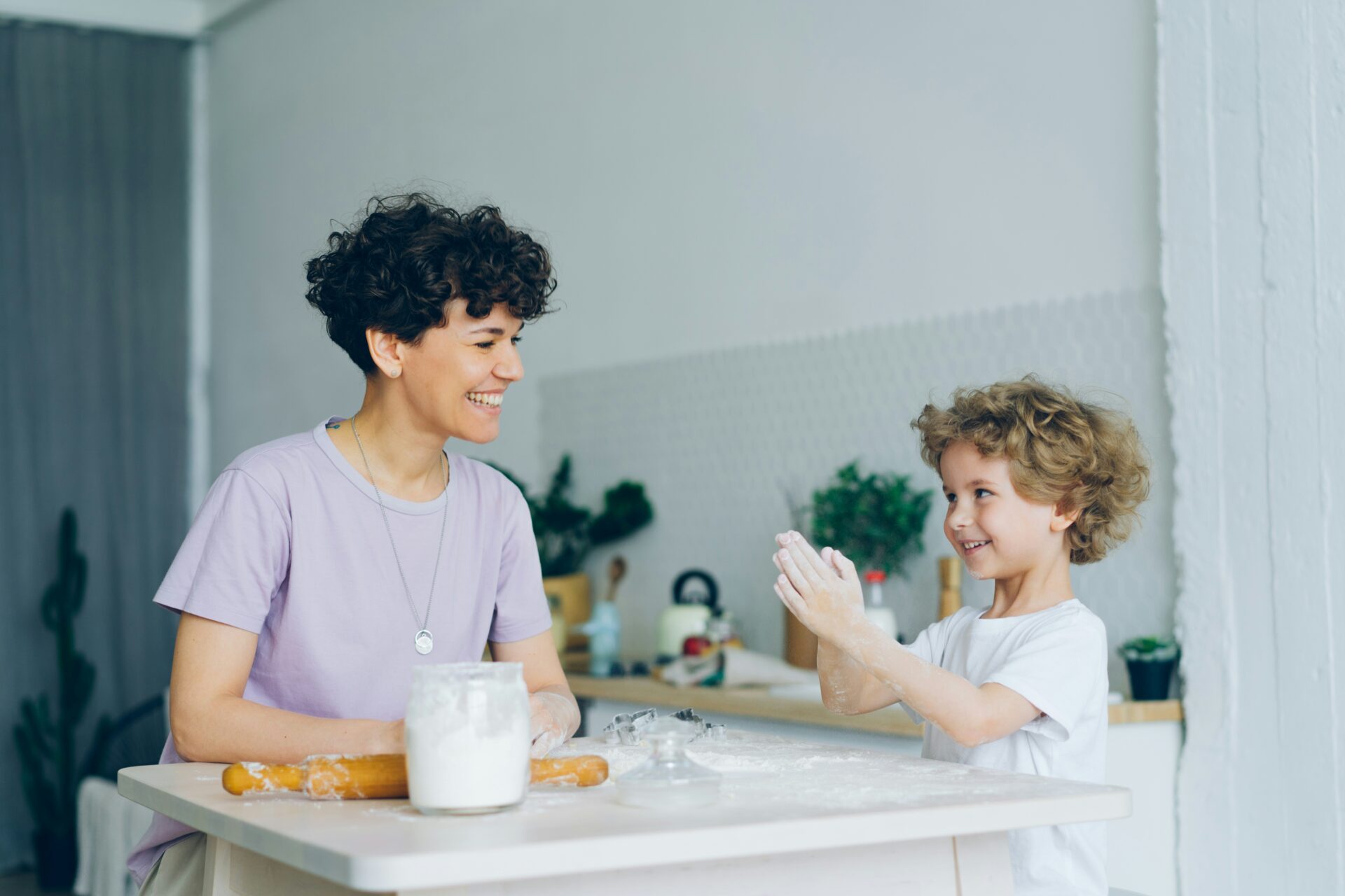 Family cooking together